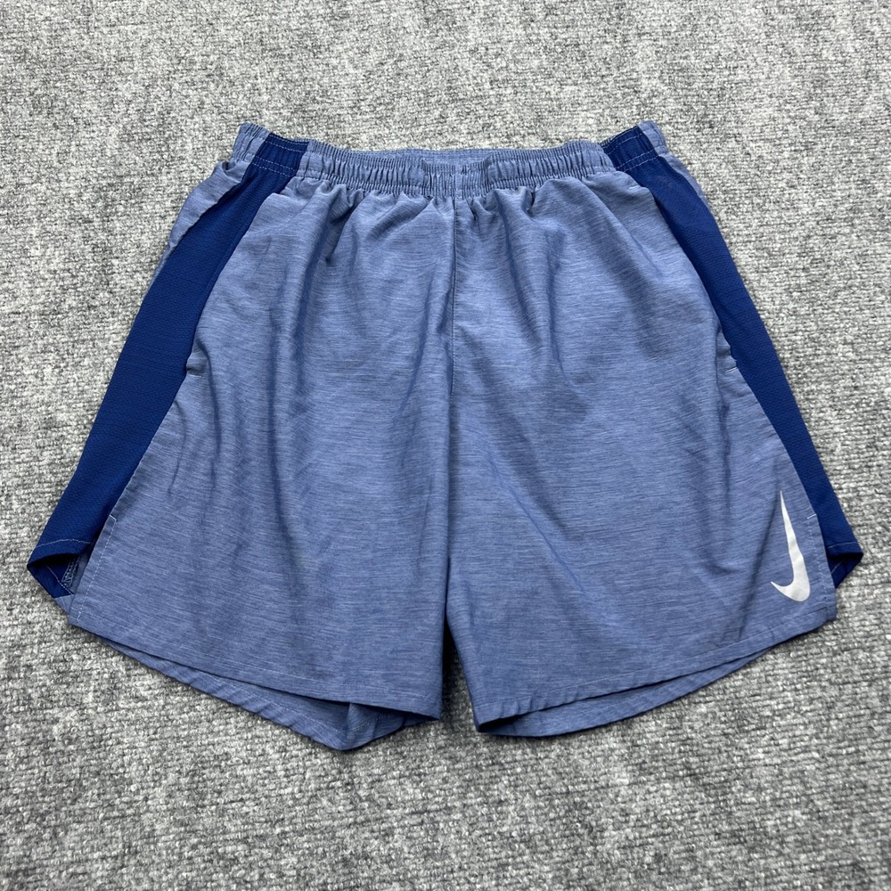 Nike Challenger Running 7" Shorts Mens Medium Blue Heather Dri-FIT Lined AJ7687